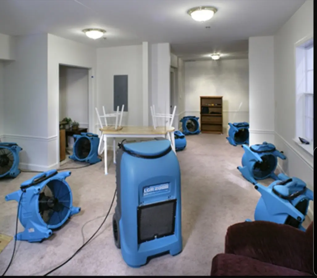 Air movers and dehumidifier setup for Water Extraction & Removal in Winthrop Harbor